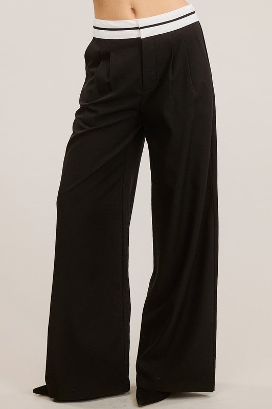 1121 White Leg Black & White Pant