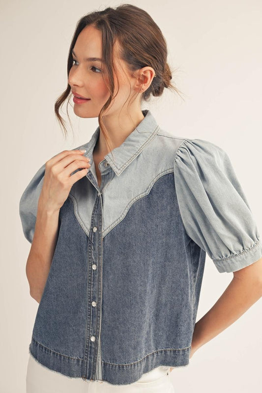 2591 Denim Two Tone Shirt