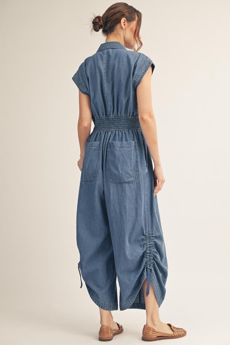 2377 Denim Ruffle Jumpsuit