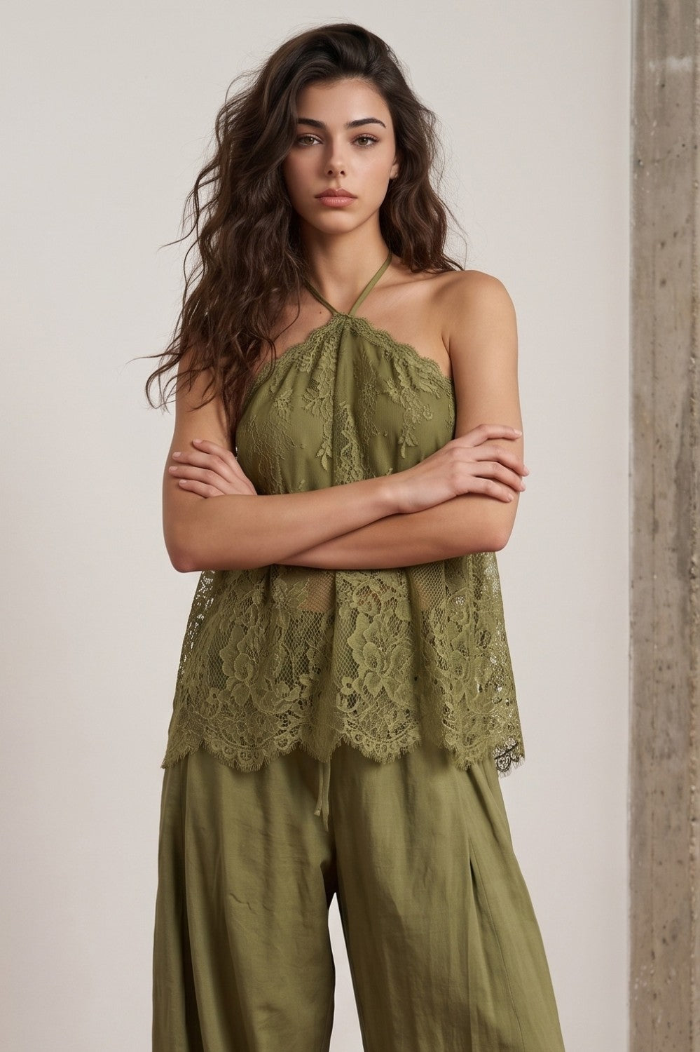 2761 Halter Lace Top