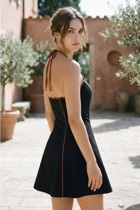 2119 Halter Trim Dress