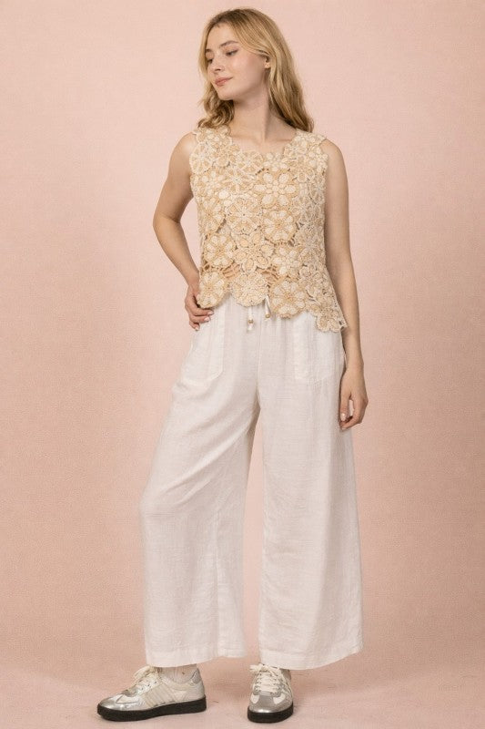 2239 Floral Crochet Top