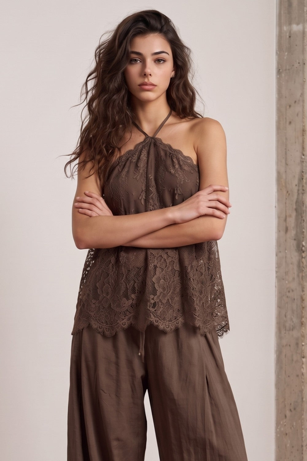 2761 Halter Lace Top