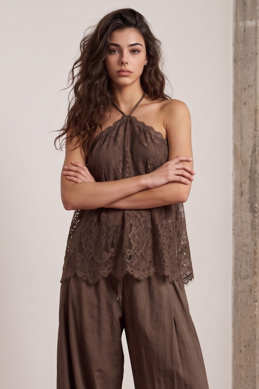 2761 Halter Lace Top