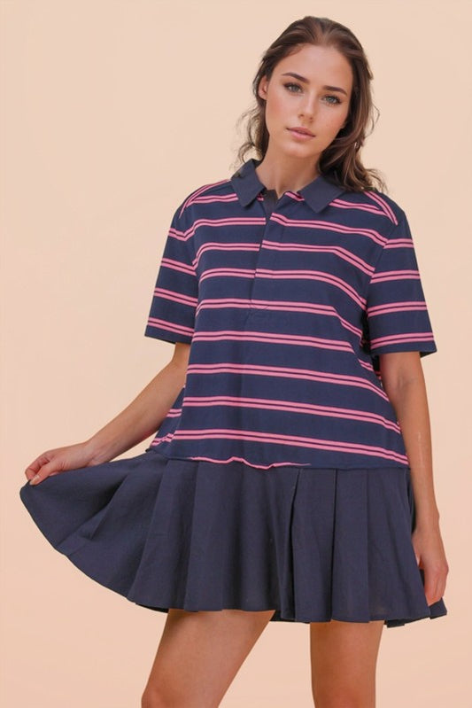 2082 Striped Drop Waist Dress