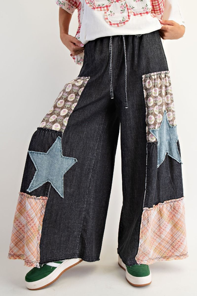 2327 Patchwork Wide Leg Pants