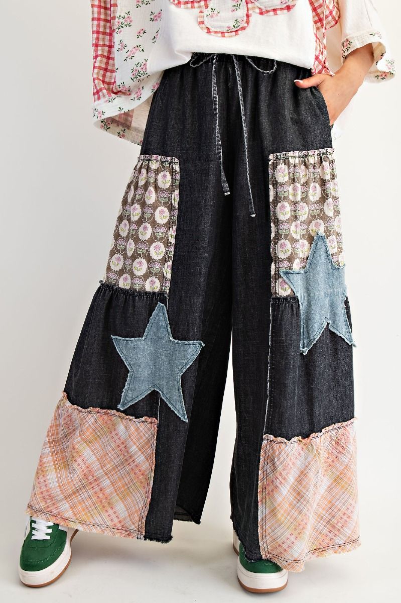 2327 Patchwork Wide Leg Pants