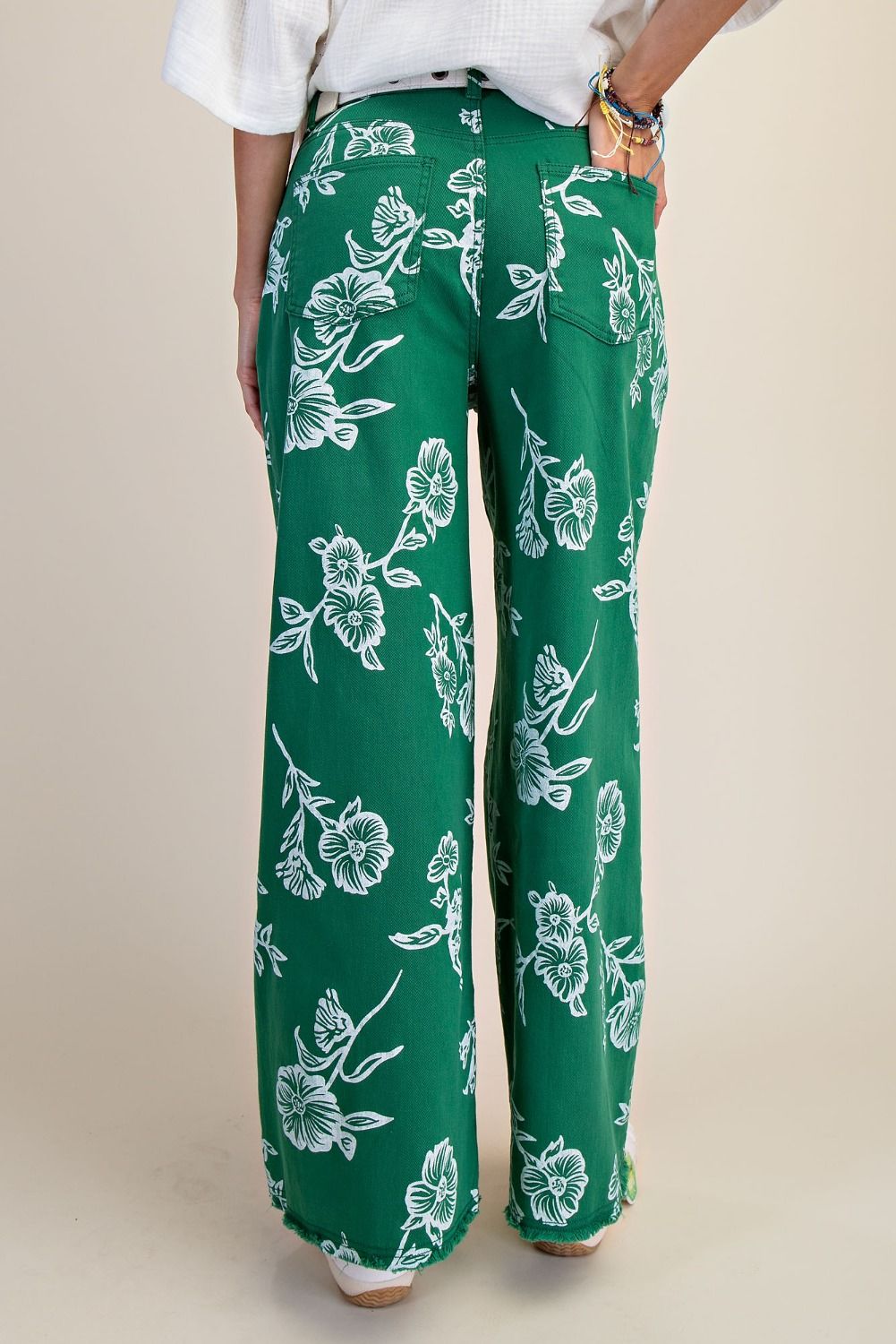 2448 Green Floral Prin Pant