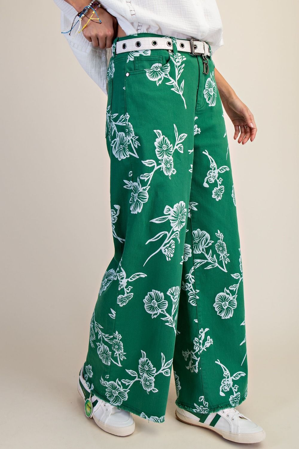 2448 Green Floral Prin Pant