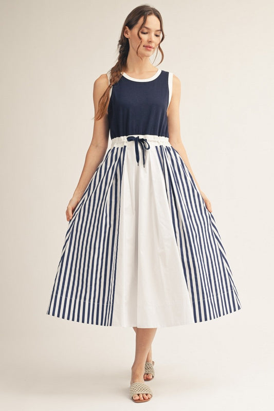 2424 Striped Midi Dress