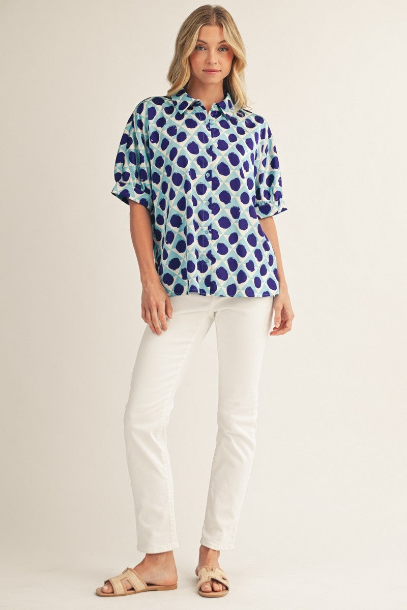2312 Color Block Printed Top