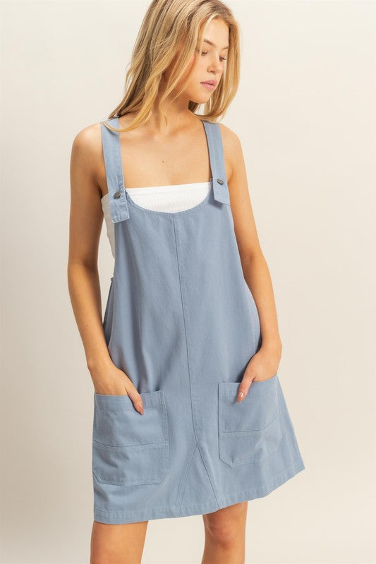 1572 Overall Pockets Dress
