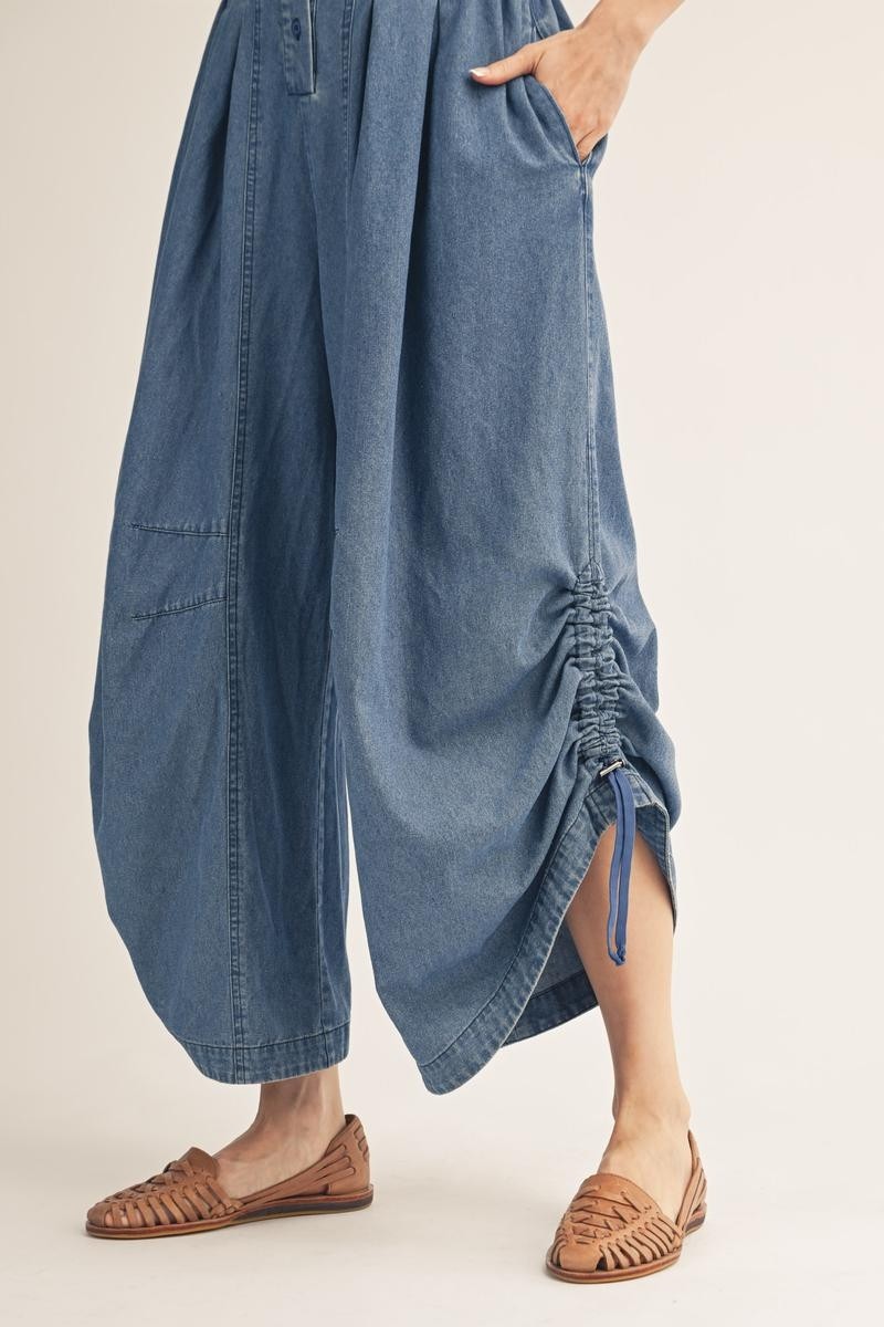 2377 Denim Ruffle Jumpsuit