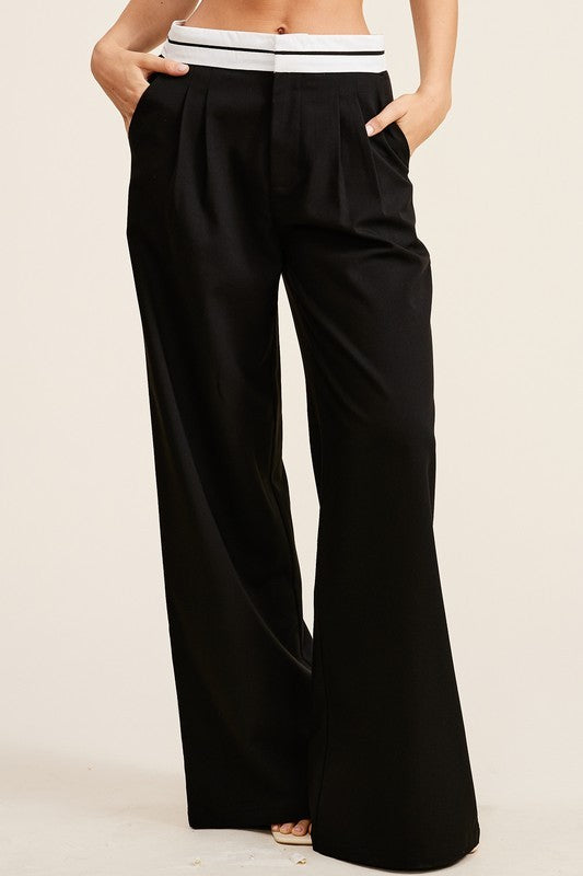 1121 White Leg Black & White Pant